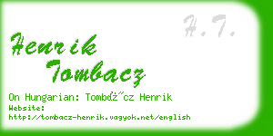 henrik tombacz business card